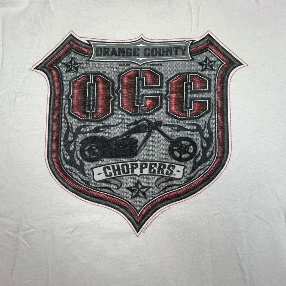 Vintage Orange County Choppers OCC T-Shirt Mens XL White Y2K Biker Streetwear - Picture 5 of 8